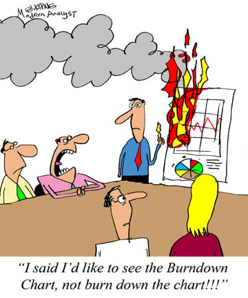 Humor - Cartoon: Do you understand Agile terms such as Burndown Chart?